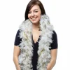 Online Windy City Novelties White Feather Boa with Gold Tinsel
