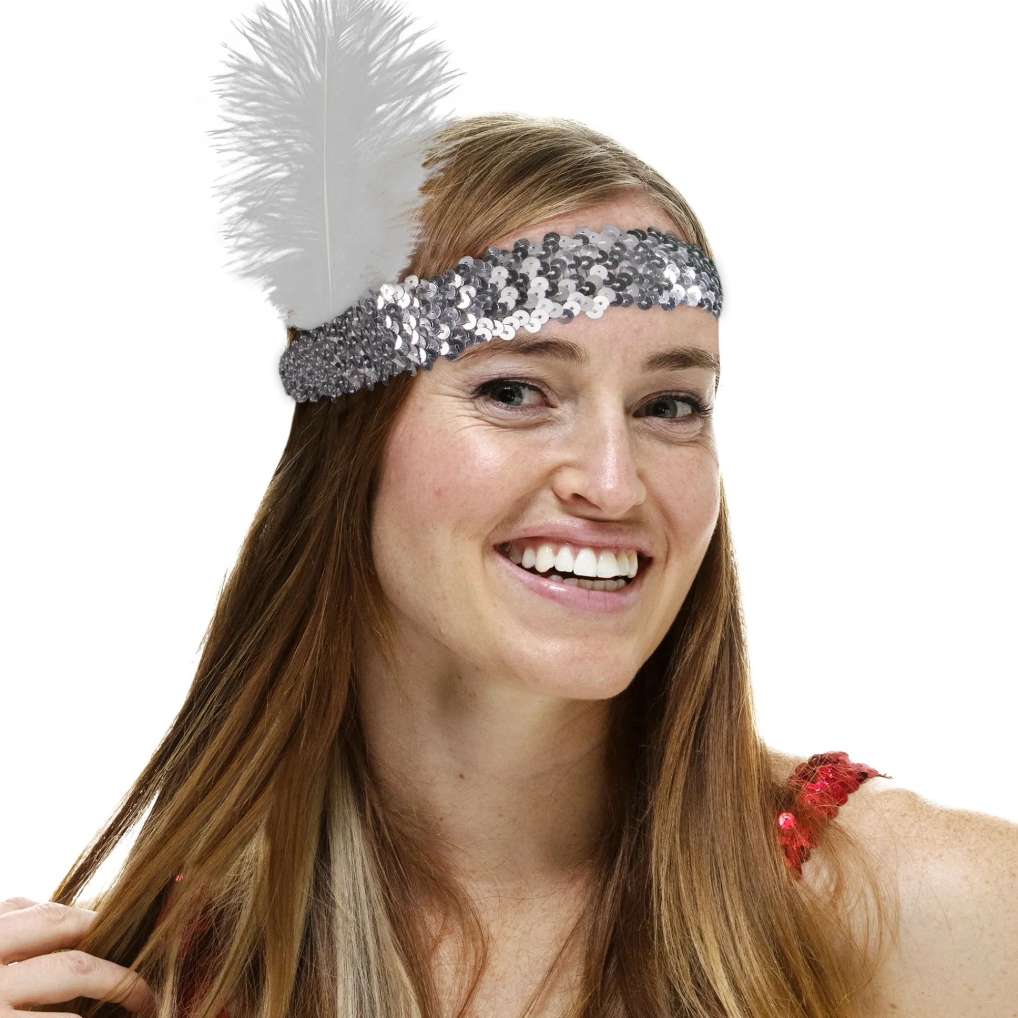 Online Windy City Novelties White Feather Headband
