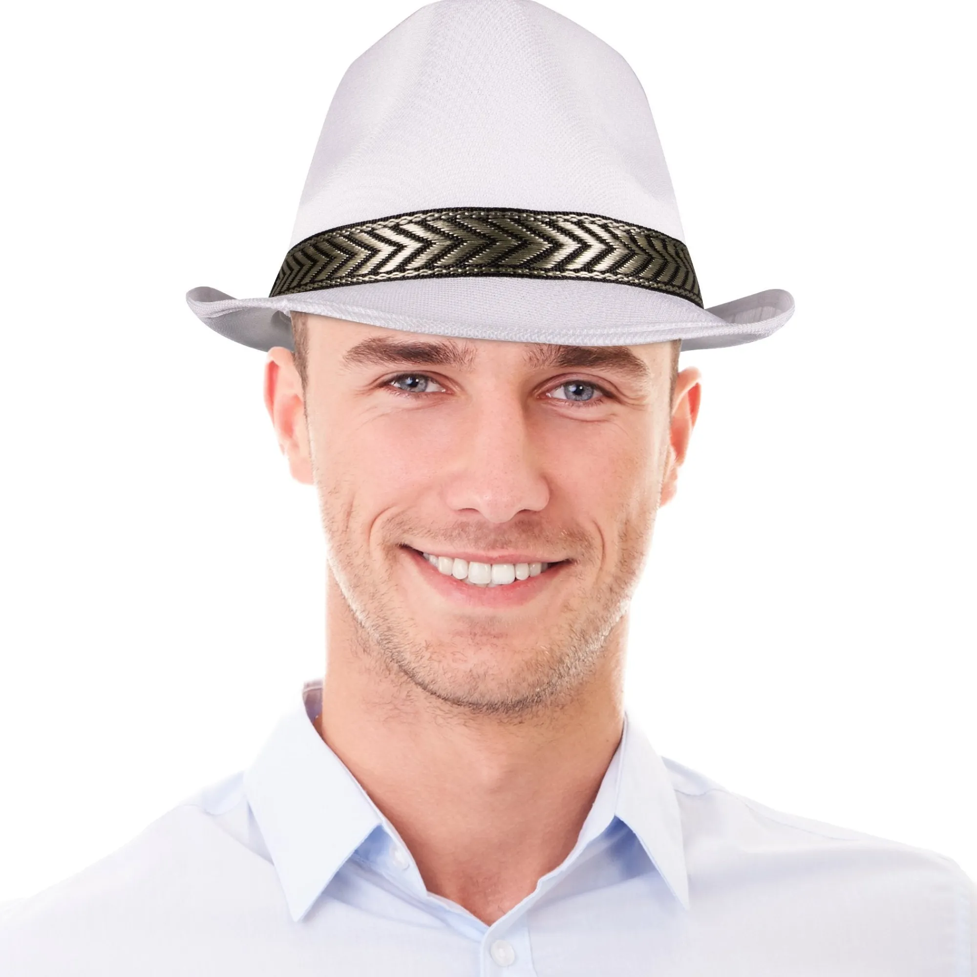 Outlet Windy City Novelties White Funky Fedora Hat