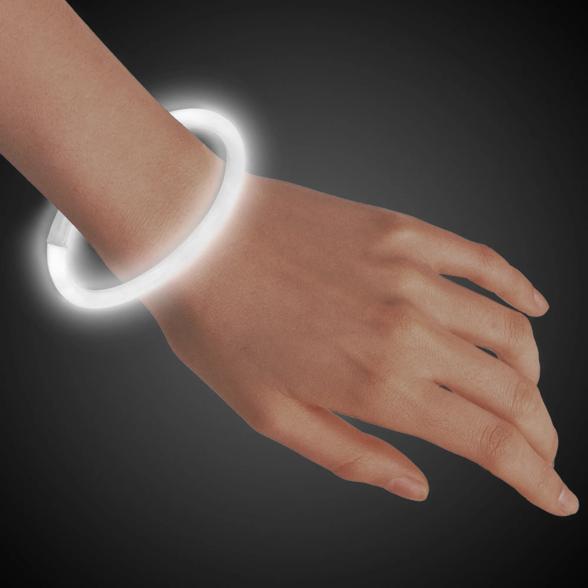 Discount Windy City Novelties 8" Glow Bracelets White
