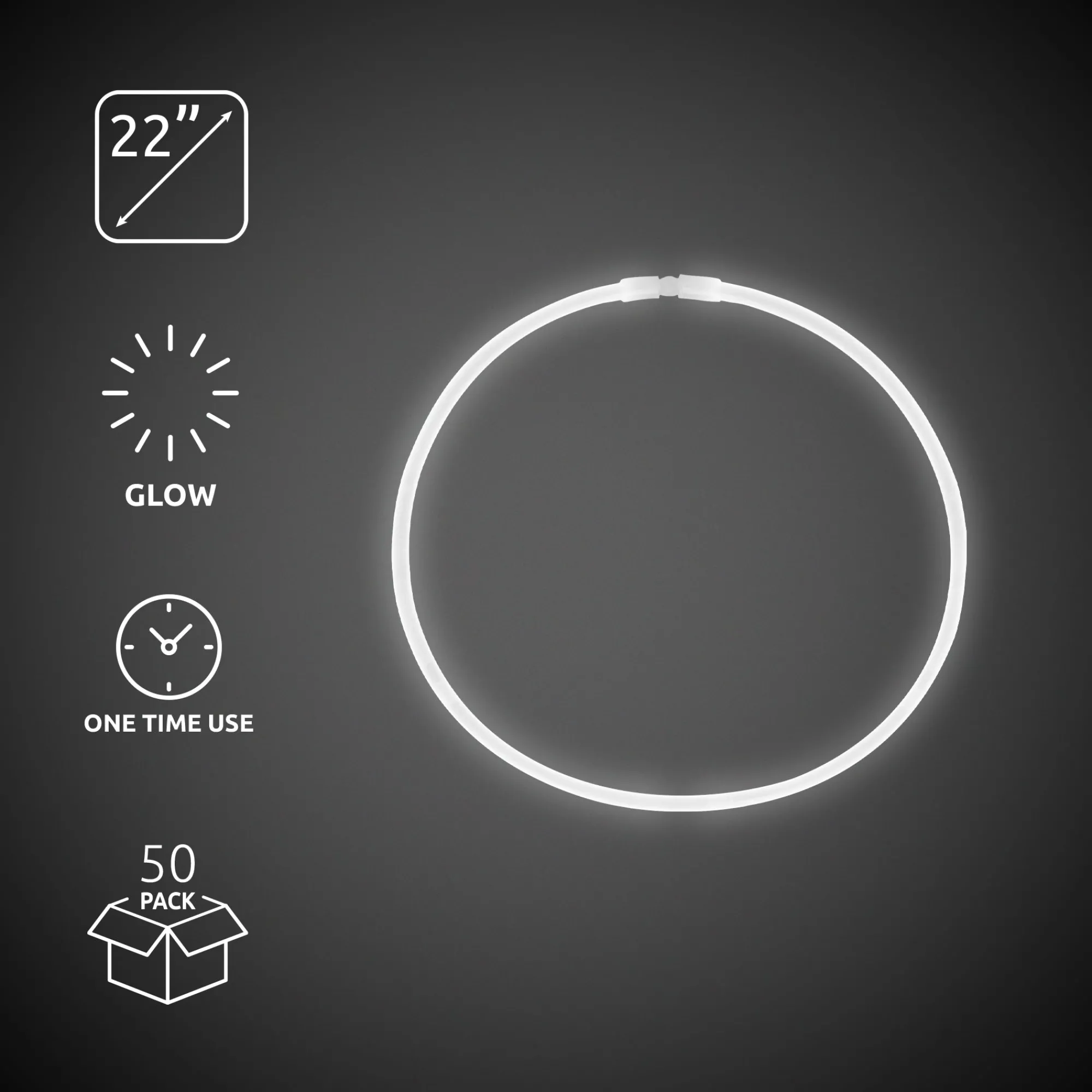 Online Windy City Novelties 22" Glow Necklaces White