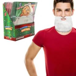 Clearance Windy City Novelties White Holiday Beards Retail Display
