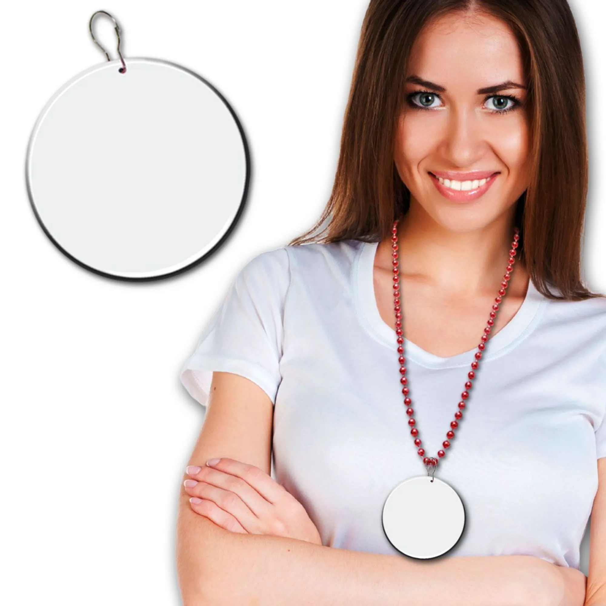 Hot Windy City Novelties White Plastic 2 1/2" Medallion