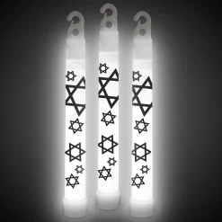 Hot Windy City Novelties Star Of David 6" Glow Sticks White