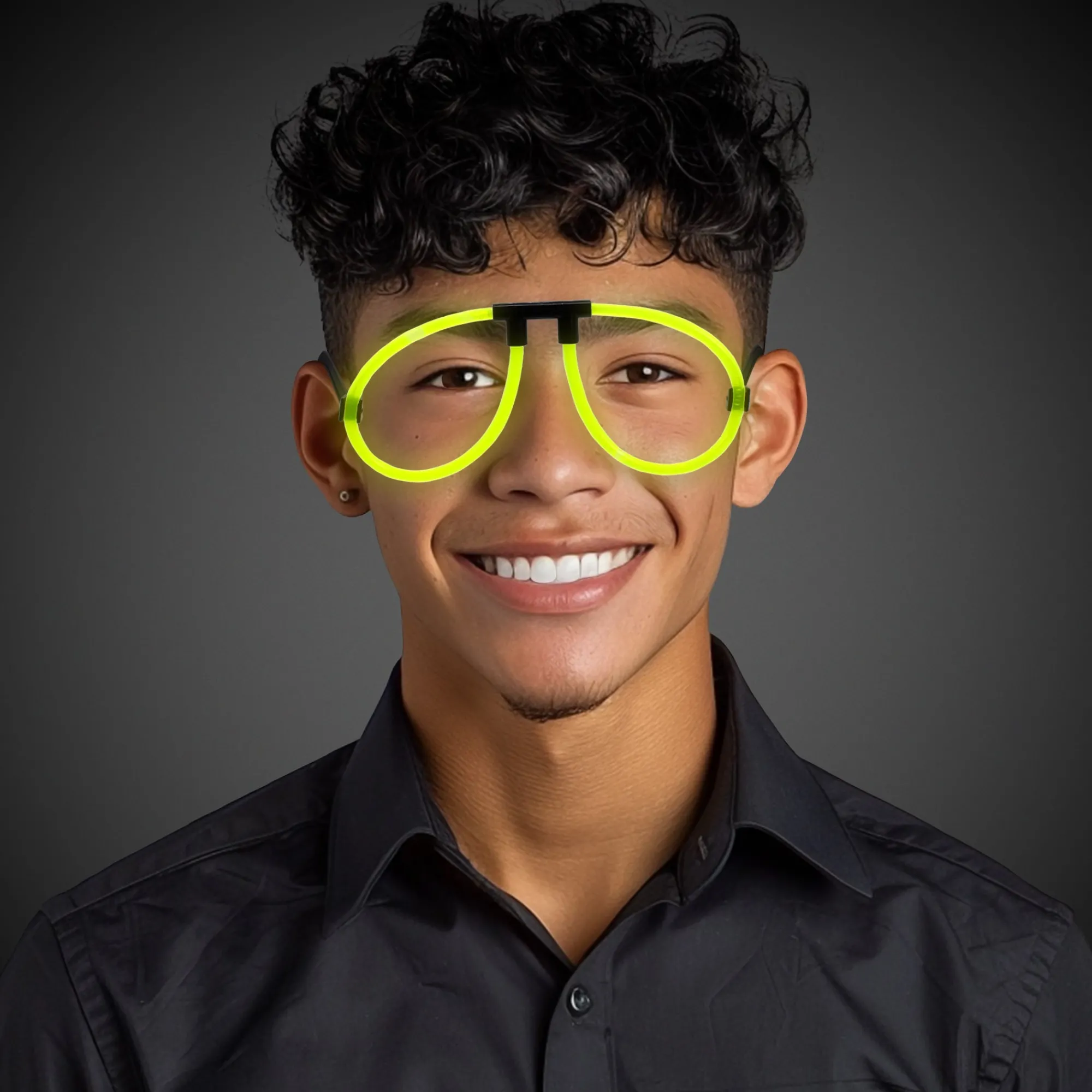 New Windy City Novelties Glow-in-the-Dark Eyeglasses Yellow