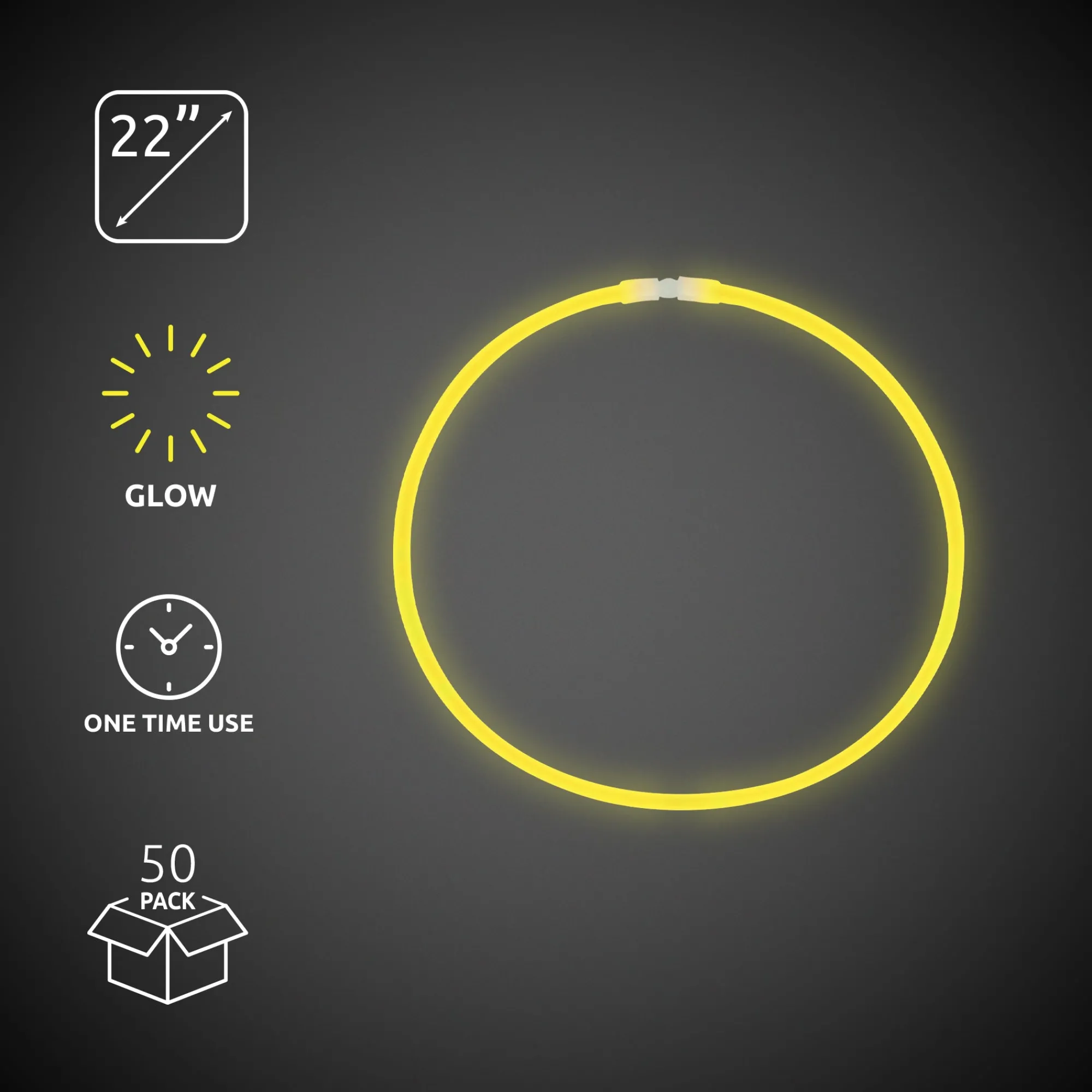 Discount Windy City Novelties 22" Glow Necklaces Yellow