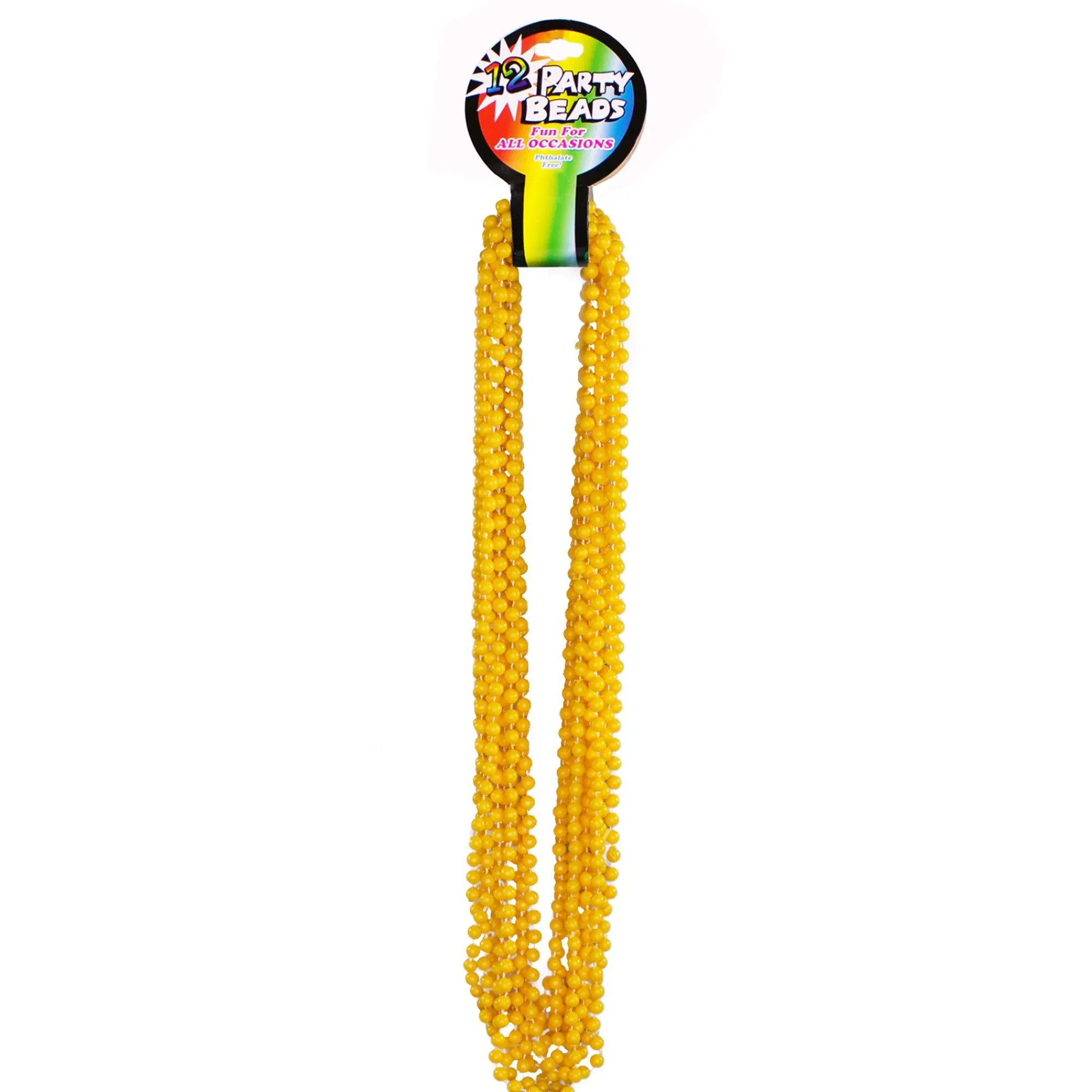 New Windy City Novelties Yellow 33" 7mm Bead Necklaces